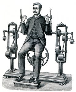 Fig. A. Machine à réformer l'orthographe et son réformateur en chef. Année inconnue.