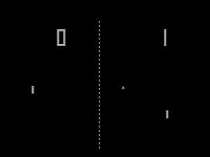 Fig. 1. Terrain de Pong sur le téléviseur familial. Milieu XXᵉ s. Collec. ATARI.